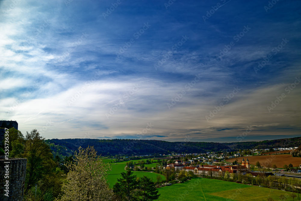 Naklejka premium beautiful morning in the ancient city of Eichstatt