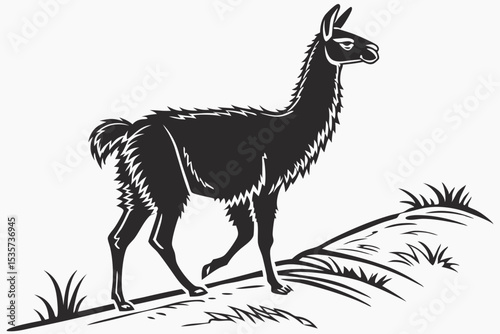 llama sihouette black vector