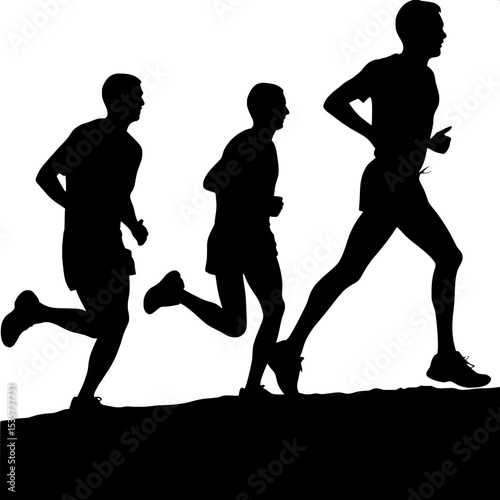 Running men and men, human Running Silhouette vector
