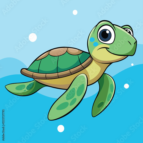 A graceful sea turtle swimming through invisible water, a symbol of ocean longevity.