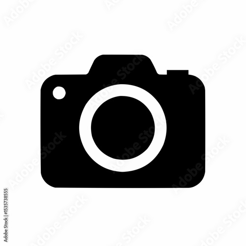 photo album icon, photography camera black icon, photo book, take a pic button, vector illustration