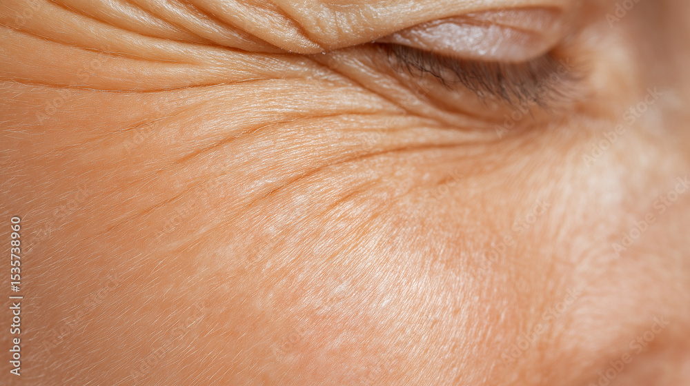 Fototapeta premium Realistic skin texture showcasing wrinkles and imperfections