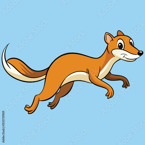 Weasel runs fast body long thin agile animal quick forest motion
