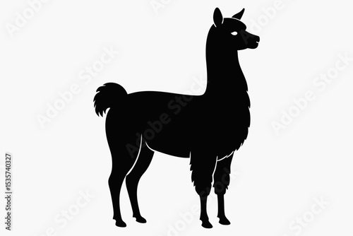 alpaca sihouette black vector
