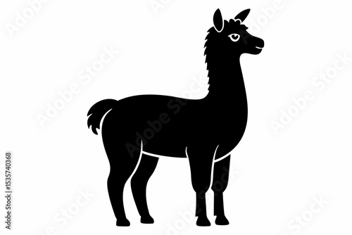 alpaca sihouette black vector