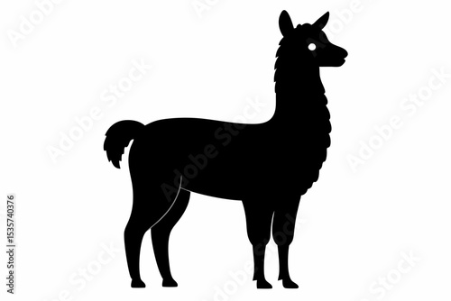alpaca sihouette black vector