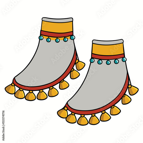 Silver anklets payal pair indian women traditional foot jewelry