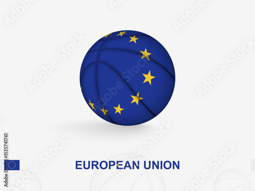 European Union Basketball Concept with National Flag Design.