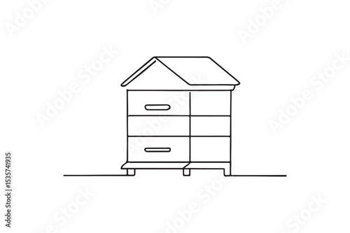 Beehive Box continuous one line drawing minimalism design