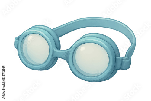 Blue Swimming Goggles Illustration on a White Background Ideal for Aquatic Sports and Swimming Gear Designs Swimming Lanes Icon Set