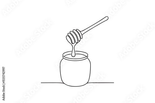 Honey Dip continuous one line drawing minimalism design
