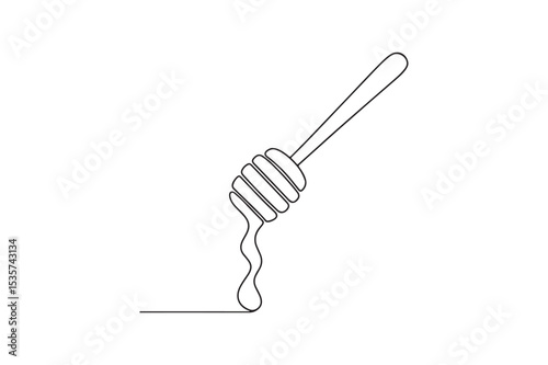 Honey Stick continuous one line drawing minimalism design