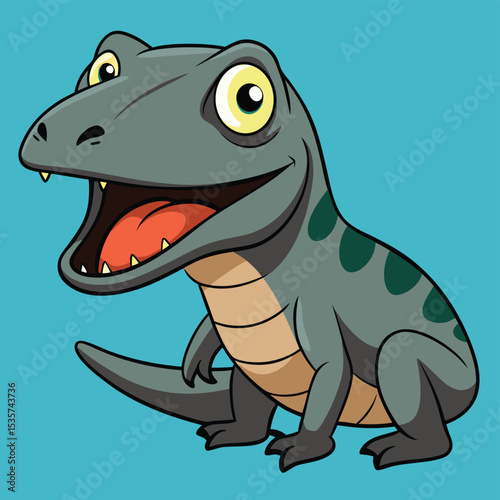 Komodo dragon mouth open showing teeth large lizard reptile powerful