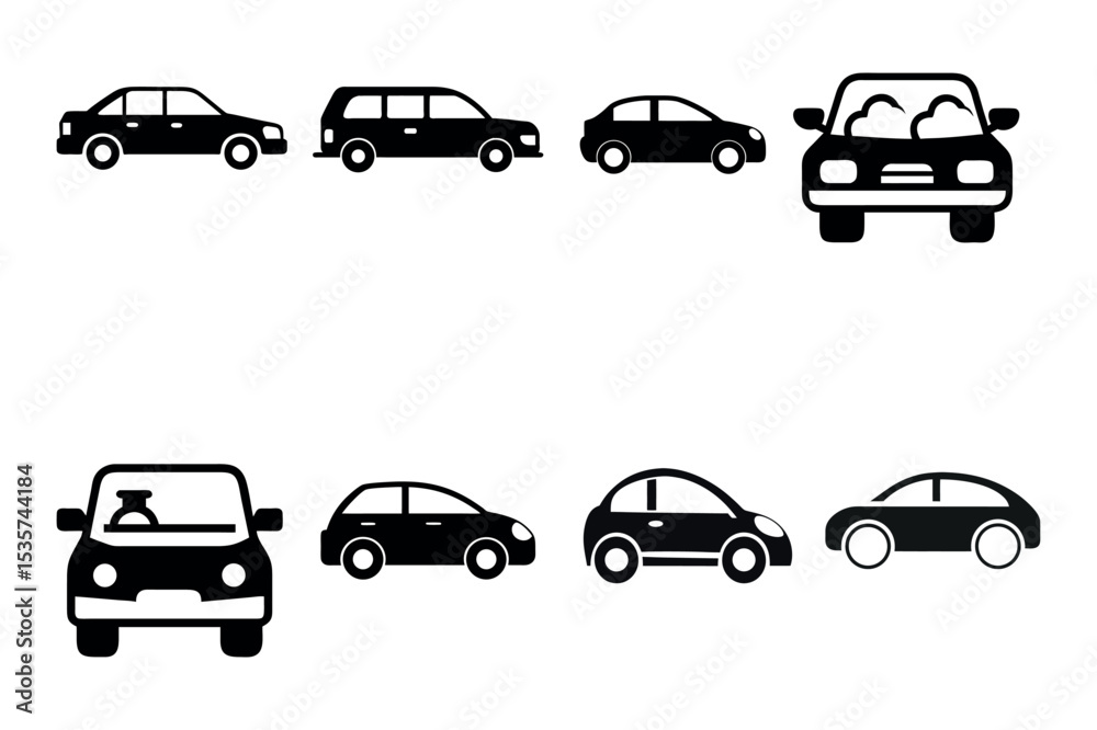 Fototapeta premium Vector Illustration of Various Vehicle car Icons