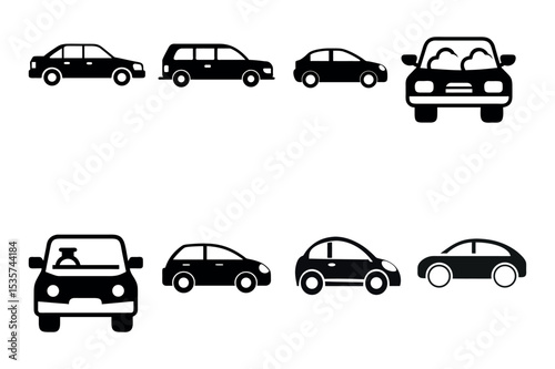 Vector Illustration of Various Vehicle car Icons