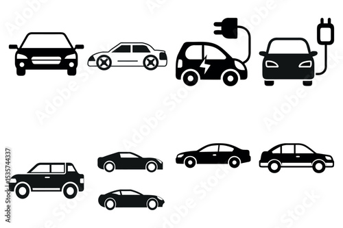 Vector Illustration of Various Vehicle car Icons