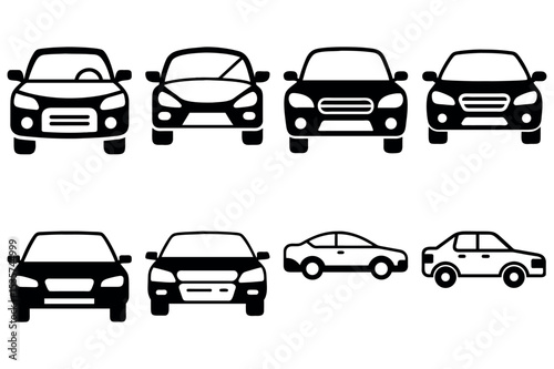 Vector Illustration of Various Vehicle car Icons