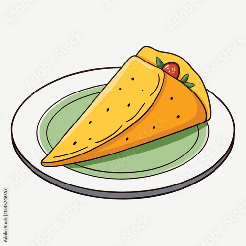 A single, perfectly portioned dosa, golden and crispy, a savory South Indian crepe, symbolizing authentic traditional cuisine.