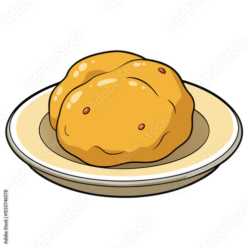 A single, perfectly round and puffed puri, golden and crispy, a delicious fried bread, symbolizing comforting Indian cuisine.