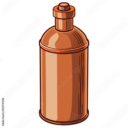 A single, polished copper water bottle, a Tamra Jal, symbolizing traditional health benefits and elegant utility in daily life.