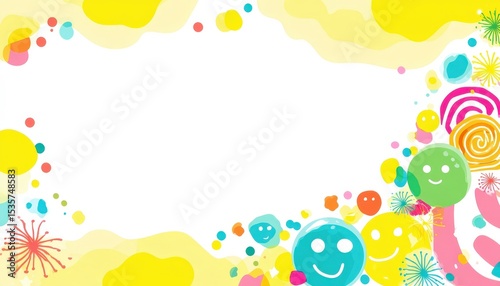 Colorful celebration backdrop featuring cheerful motifs and vibrant patterns for joyous events