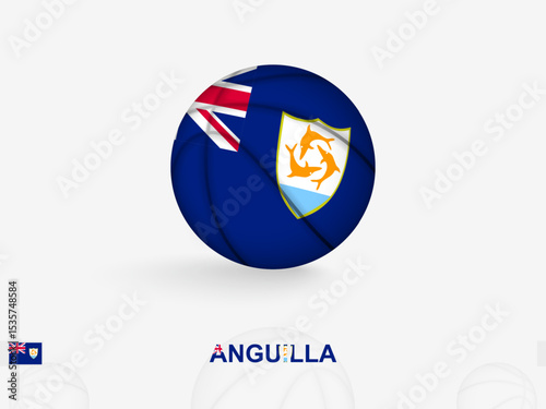 Anguilla Basketball Concept with National Flag Design.