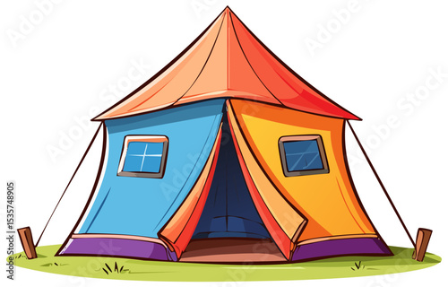 Cartoon illustration of a camping tent, isolated 