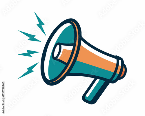 Retro Megaphone Illustration, Announcement, Loudspeaker