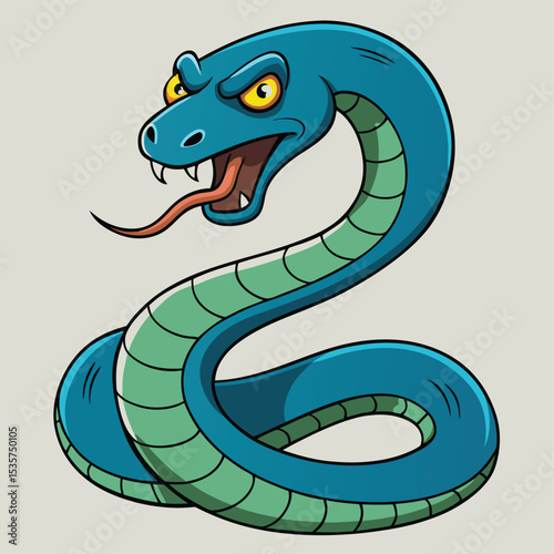 A slithering snake, coiled and ready to strike, showcasing its predatory nature and powerful readiness in the wild.