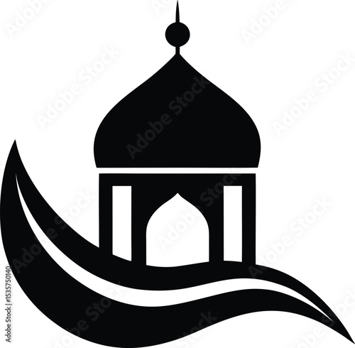 silhouette of a mosque in india