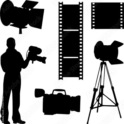 film objects and cameraman vector 
