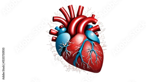 Realistic human heart vector drawing. ai generate

