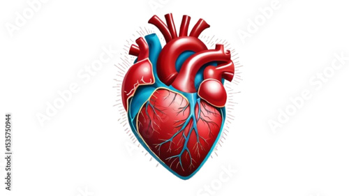 Realistic human heart vector drawing. ai generate

