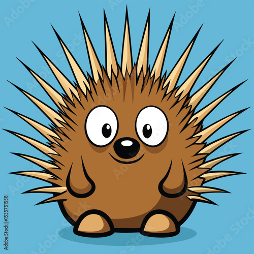 A spiky porcupine, quills raised in defense, showcasing its unique protective mechanism and a warning in the wild.