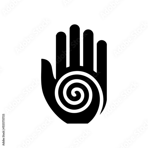Vector logo representing spiritual touch, holistic therapy, and inner balance.

