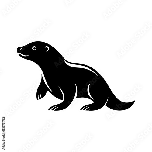 Minimalist silhouette of platypus for nature and wildlife design.

