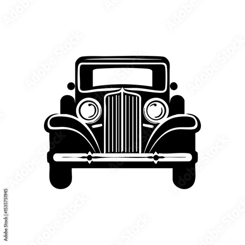 Stylized vintage car silhouette ideal for car clubs, collectors, or restoration brands.

