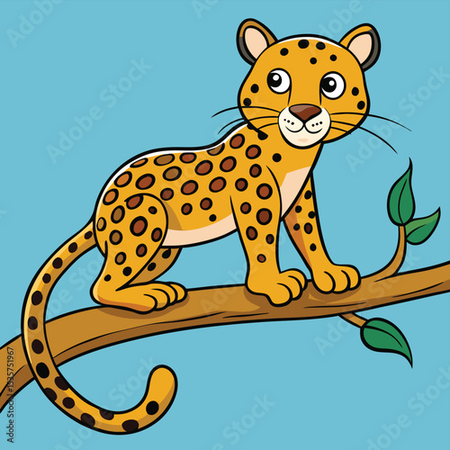 A spotted leopard, gracefully perched, hinting at its hidden strength and stealth in the wild, an iconic big cat.