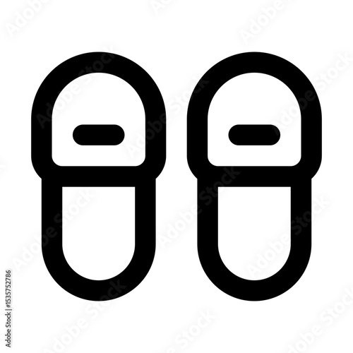 Sleeping Slippers Simple Line Icon. Single icon, line vector icon