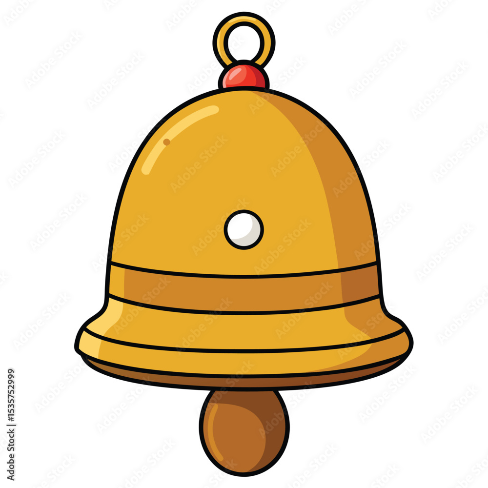 Naklejka premium A traditional Indian bell, a small brass ghanti, used for religious rituals and sound.