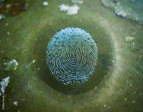 Fingerprint Impression on Green Surface