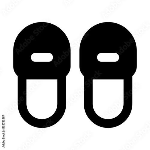 Sleeping Slippers Simple Glyph Icon. Single icon, glyph vector icon