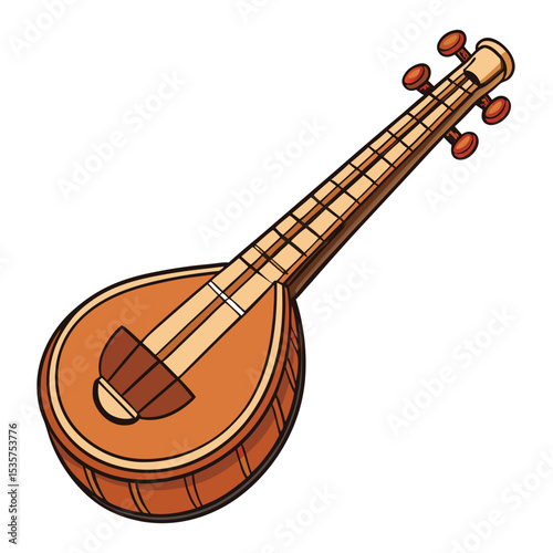Authentic traditional Indian musical instrument, like a sitar, played with skill and passion.