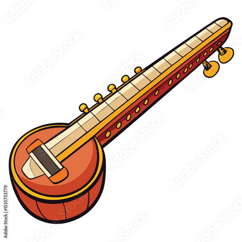 A traditional Indian musical instrument component, showcasing intricate craftsmanship and artistry.