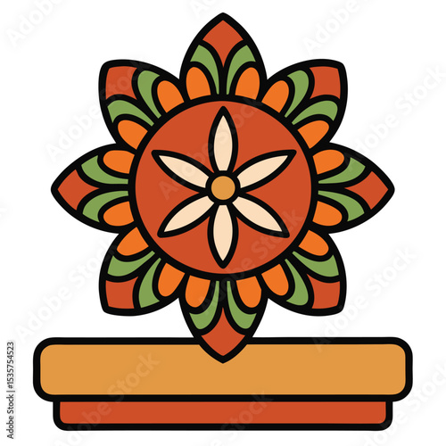 Traditional Indian wooden stamp for textiles, featuring intricate patterns and craftsmanship.