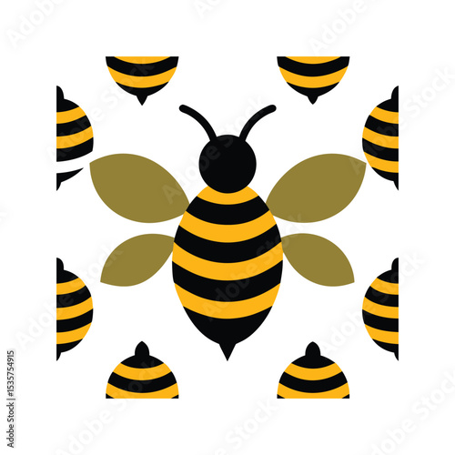 bee pattern design vector art
