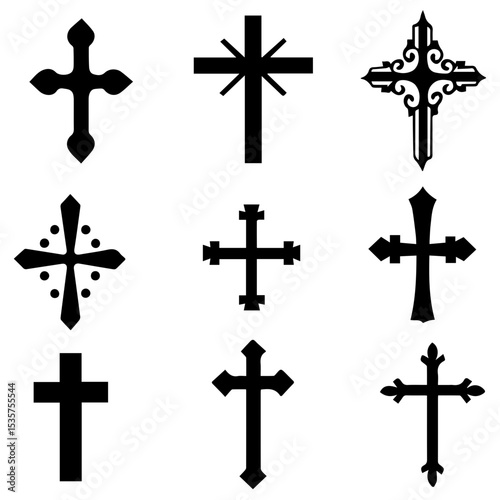 Christian cross - symbol of Christianity flat icon for apps and websites