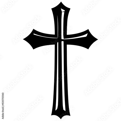 Christian cross - symbol of Christianity flat icon for apps and websites
