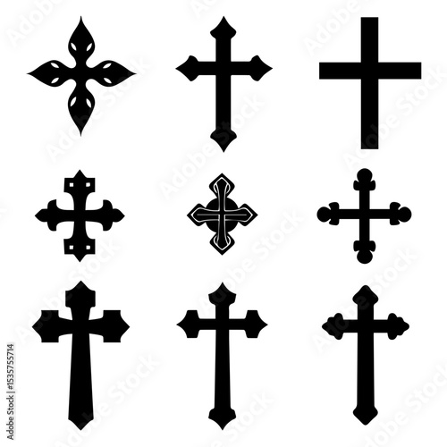 Christian cross - symbol of Christianity flat icon for apps and websites