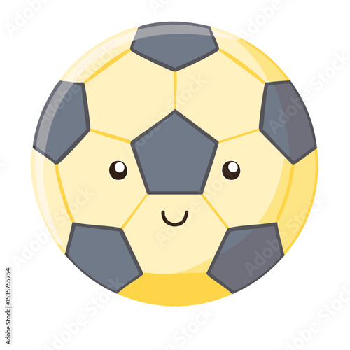 A cute cartoon soccer ball with happy face